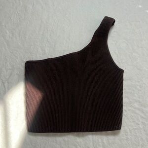 Babaton Women's Sculpt Knit One-Shoulder Cropped Tank